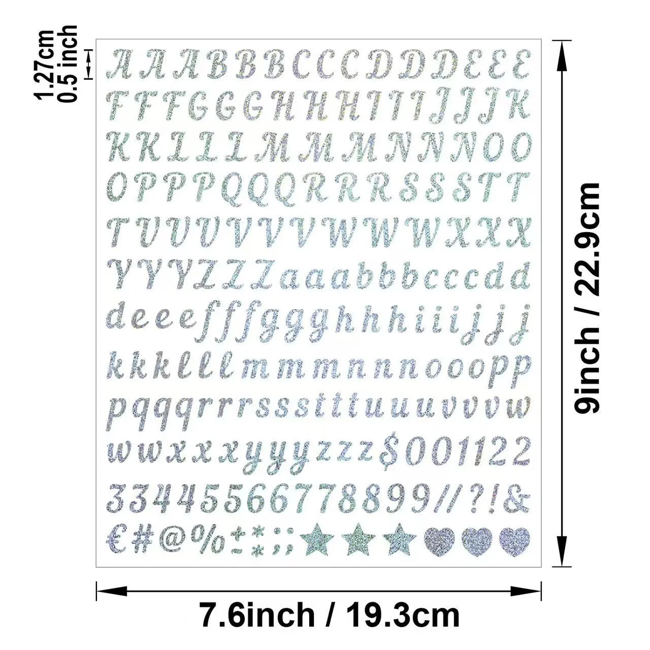 Alphabetic at numeric na sandstone na pampalamuti sticker