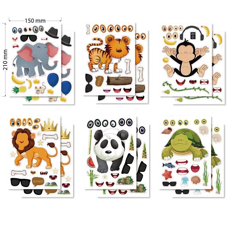 Mga Sticker ng Cartoon Animal Jigsaw Puzzles