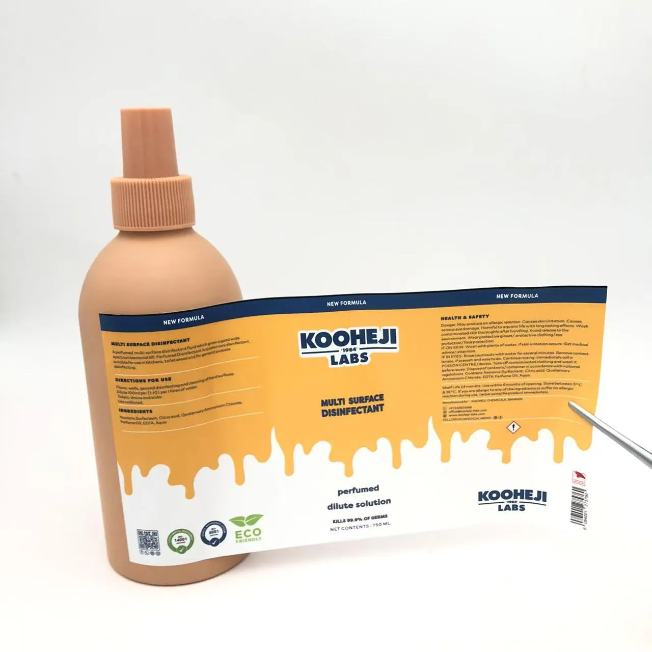 Mga Label ng Packaging Bote ng Disinfectant