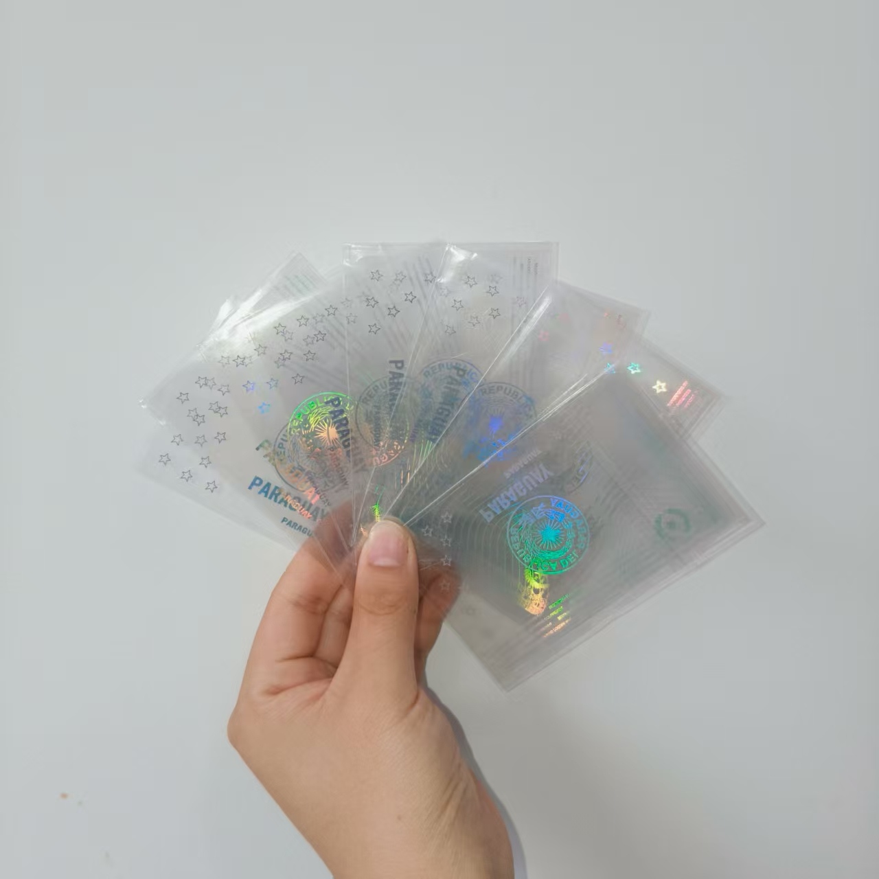 Transparent hologram card sticker